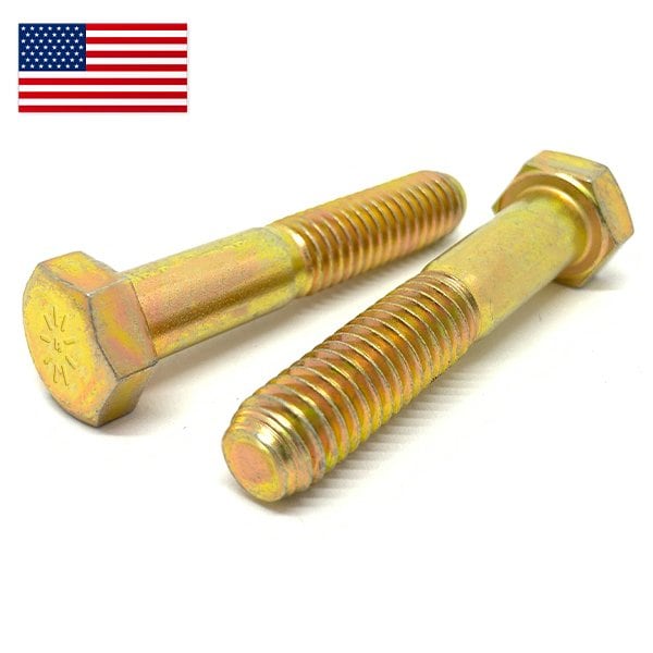Boltsandnuts.Com Grade 9, 3/4"-10 Hex Head Cap Screw, Zinc Yellow Steel, 4 in L 75C400HCSL9Y-1 - main